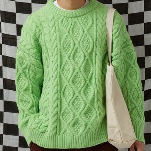 One DNA Oversized Chunky Cable Knit Fisherman's Sweater